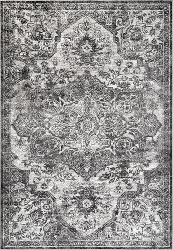 nuLOOM Maryanne Medallion Gray 8 ft. x 10 ft. Area Rug