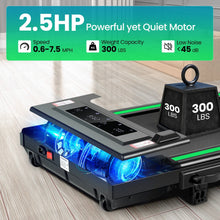 Load image into Gallery viewer, 2 in 1 Walking Pad Treadmill with Incline, 2.5HP Under Desk Treadmill with Handle Remote Control &amp; LED Touch Screen for Home Office Workout, 300 lb Weight Capacity Black &amp; Green