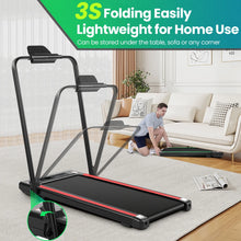 Load image into Gallery viewer, 2 in 1 Walking Pad Treadmill with Incline, 2.5HP Under Desk Treadmill with Handle Remote Control &amp; LED Touch Screen for Home Office Workout, 300 lb Weight Capacity Black &amp; Green