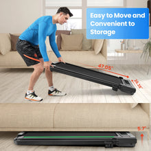 Load image into Gallery viewer, 2 in 1 Walking Pad Treadmill with Incline, 2.5HP Under Desk Treadmill with Handle Remote Control &amp; LED Touch Screen for Home Office Workout, 300 lb Weight Capacity Black &amp; Green