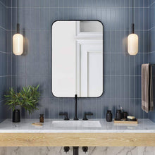Load image into Gallery viewer, Better Bevel Wall Mirror | Bathroom Vanity Mirror | Black Metal Frame | 16" x 24" Rectangle