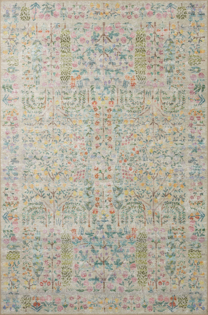 Rifle Paper Co. x Loloi 7'6" x 9'6" Khaki Large Maison Grove (MAO-07) Area Rug