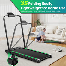 Load image into Gallery viewer, 2 in 1 Walking Pad Treadmill with Incline, 2.5HP Under Desk Treadmill with Handle Remote Control &amp; LED Touch Screen for Home Office Workout, 300 lb Weight Capacity Black &amp; Green