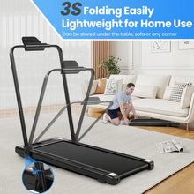 Load image into Gallery viewer, 2 in 1 Walking Pad Treadmill with Incline, 2.5HP Under Desk Treadmill with Handle Remote Control &amp; LED Touch Screen for Home Office Workout, 300 lb Weight Capacity Black &amp; Green