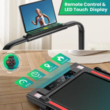 Load image into Gallery viewer, 2 in 1 Walking Pad Treadmill with Incline, 2.5HP Under Desk Treadmill with Handle Remote Control &amp; LED Touch Screen for Home Office Workout, 300 lb Weight Capacity Black &amp; Green