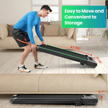 Load image into Gallery viewer, 2 in 1 Walking Pad Treadmill with Incline, 2.5HP Under Desk Treadmill with Handle Remote Control &amp; LED Touch Screen for Home Office Workout, 300 lb Weight Capacity Black &amp; Green