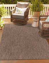 Load image into Gallery viewer, Unique Loom Outdoor Solid Area Rug - 4' x 6' Light Brown